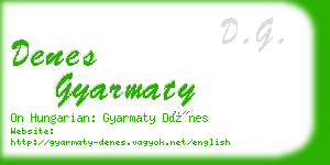 denes gyarmaty business card